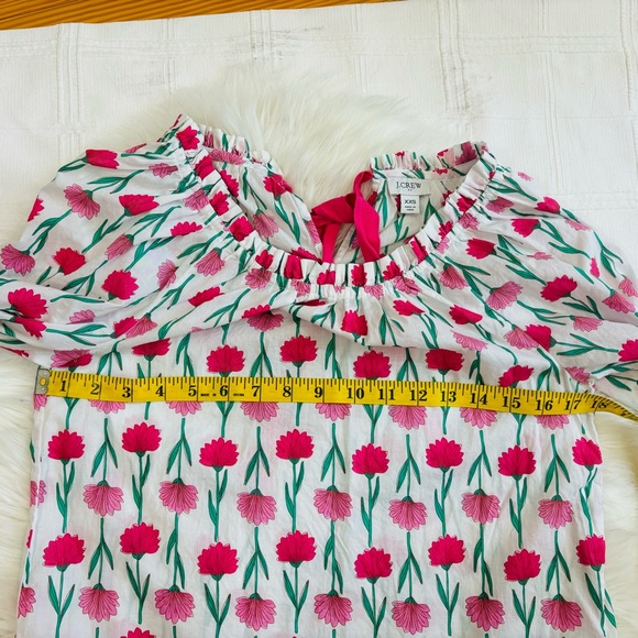 2 FOR $12 J. Crew tie back ruffle neck floral top size XXS - Picture 8 of 9